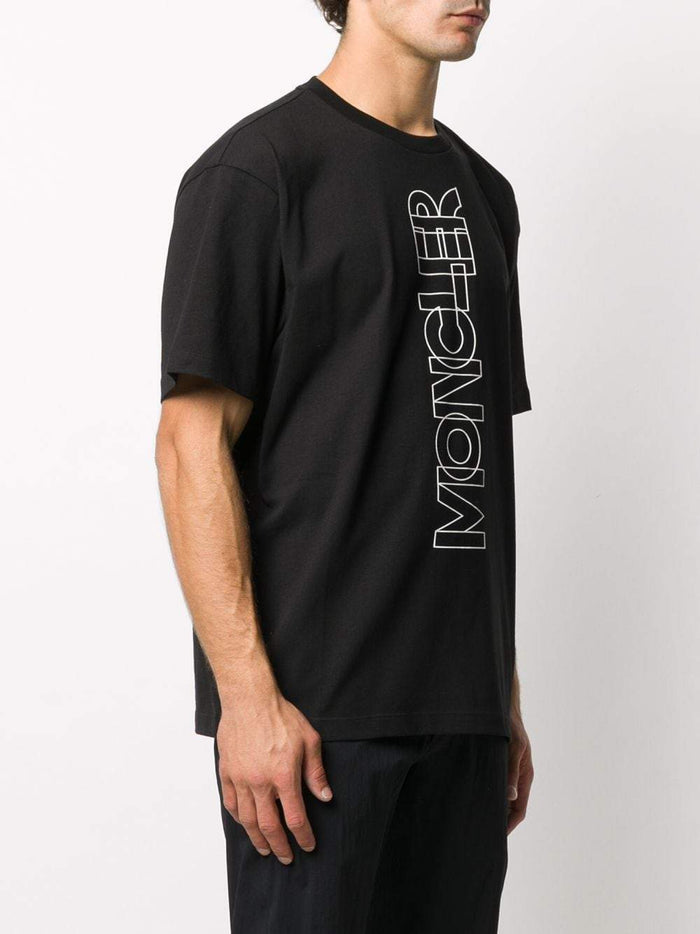 MONCLER Vertical Logo T-Shirt Black - Maison De Fashion