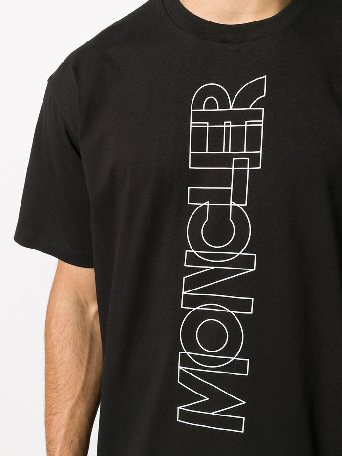 MONCLER Vertical Logo T-Shirt Black - Maison De Fashion