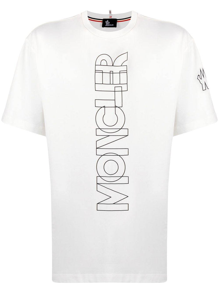 MONCLER Vertical Logo T-Shirt White - Maison De Fashion