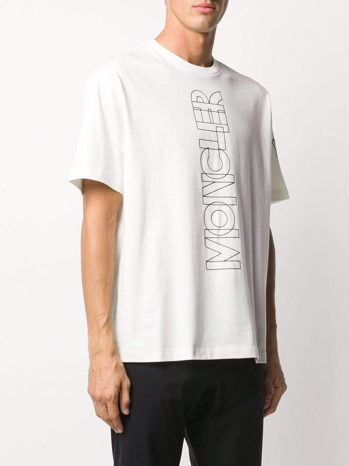 MONCLER Vertical Logo T-Shirt White - Maison De Fashion