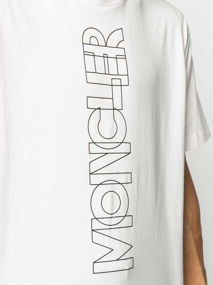 MONCLER Vertical Logo T-Shirt White - Maison De Fashion