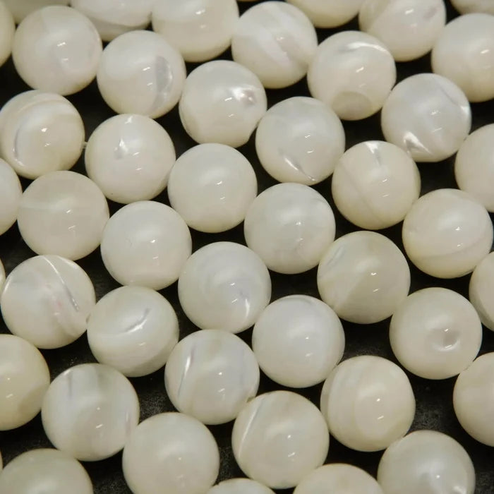 White mother of pearl beads.