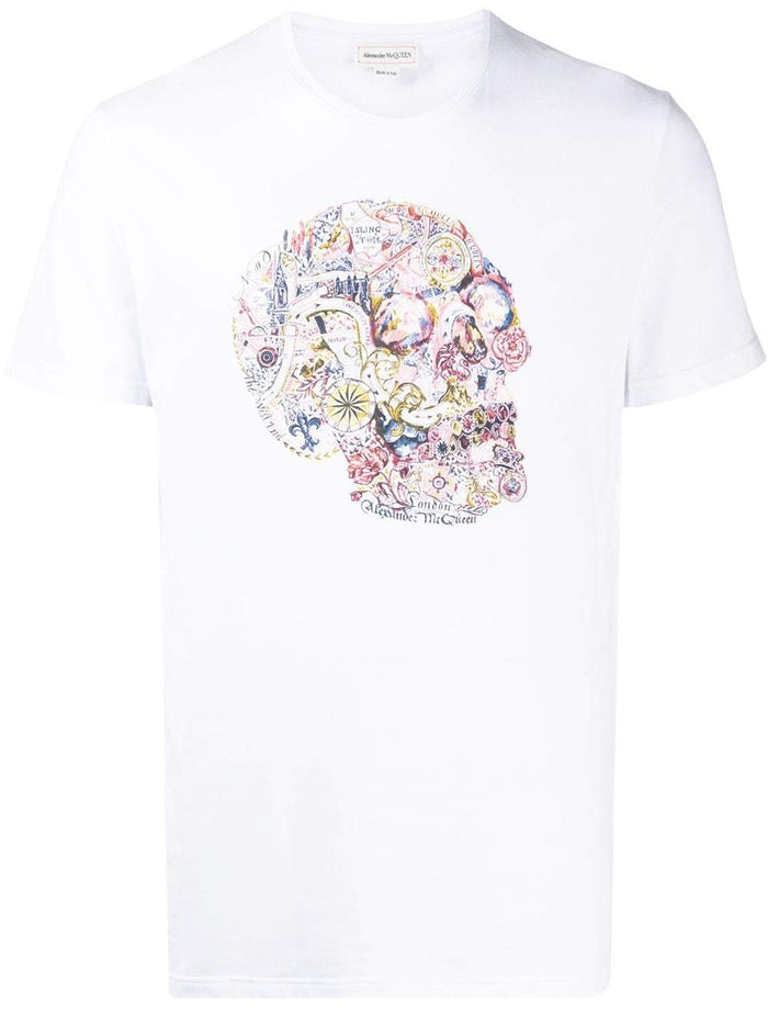 Alexander McQueen Skull Print T-Shirt White - Maison De Fashion