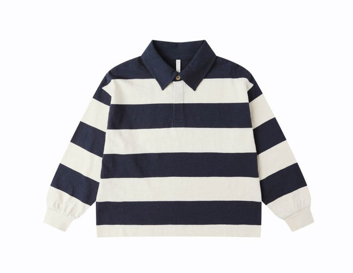 NAVY STRIPE RUGBY POLO