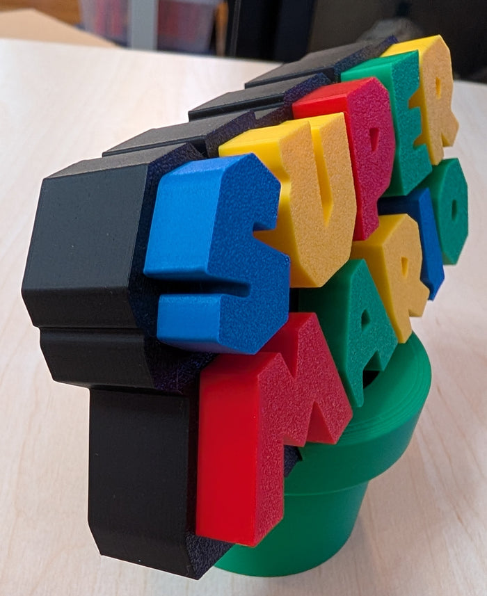 Nintendo Super Mario Logo & Warp Pipe - Desk Paper Weight/Novelty Pop Art - Multicolour 13 x 11 x 7 cm