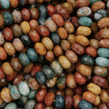 Faceted Rondelle ocean jasper beads.