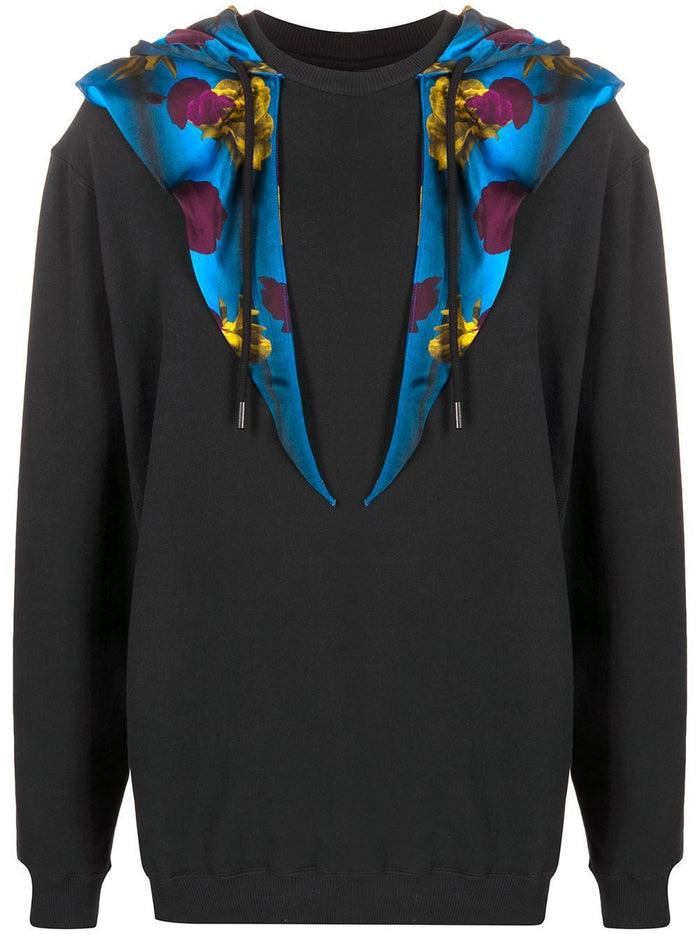 Opening Ceremony Scarf Embellished Hoodie Black - Maison De Fashion