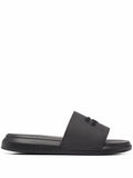ALEXANDER MCQUEEN Oversized Logo Sliders Black - MAISONDEFASHION.COM