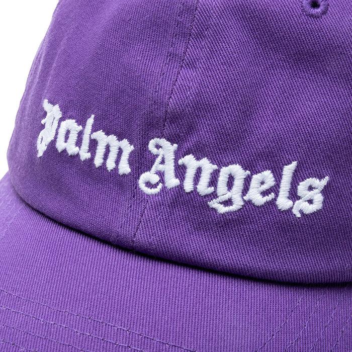 PALM ANGELS Classic Logo Cap Purple White - MAISONDEFASHION.COM