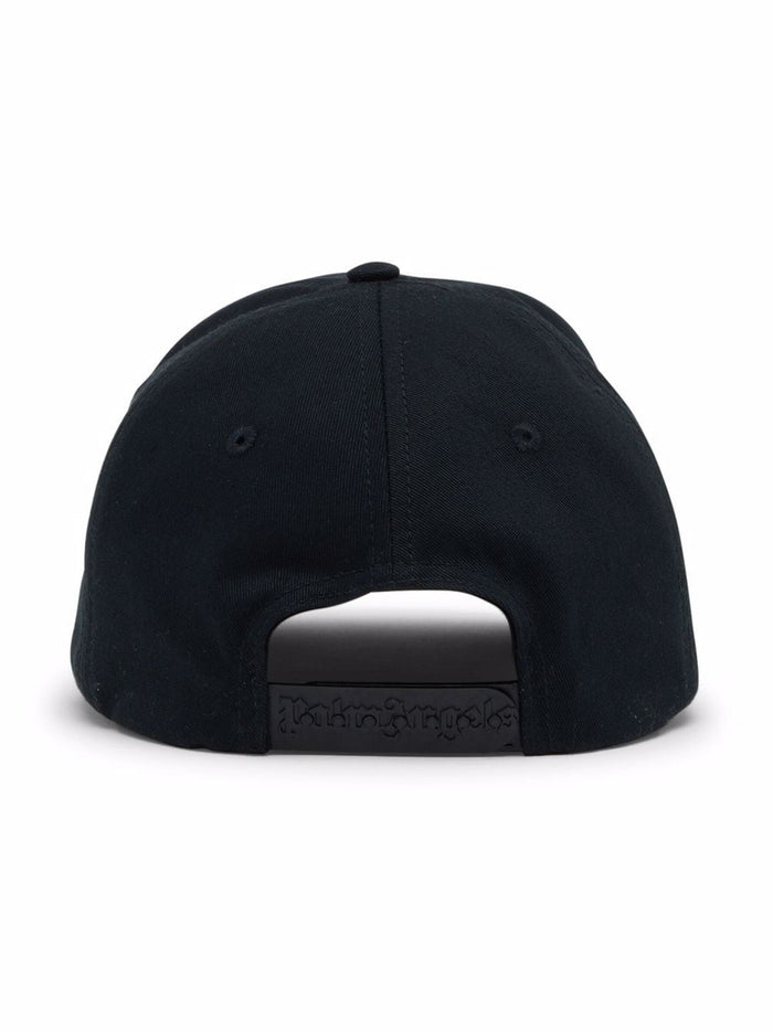 PALM ANGELS Curved Logo Cap Black White - MAISONDEFASHION.COM