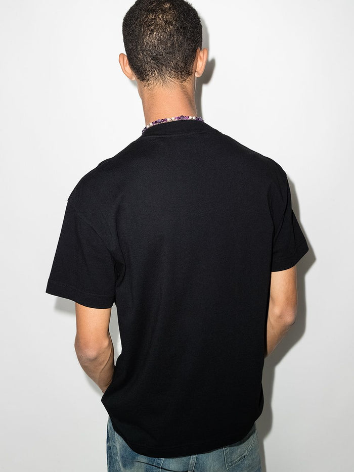 PALM ANGELS Dubai Heart Sprayed T-Shirt Black - MAISONDEFASHION.COM