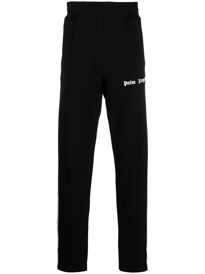 PALM ANGELS Fleece Track Pants Black - MAISONDEFASHION.COM