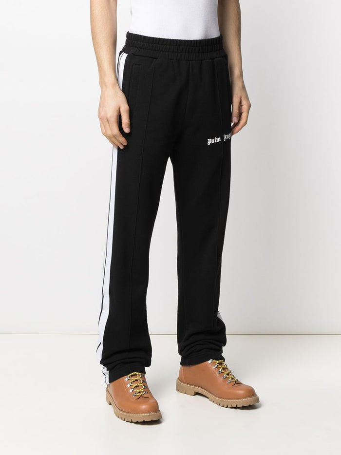 PALM ANGELS Fleece Track Pants Black - MAISONDEFASHION.COM