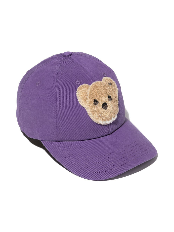 PALM ANGELS KIDS Applique canvas cap Purple - MAISONDEFASHION.COM