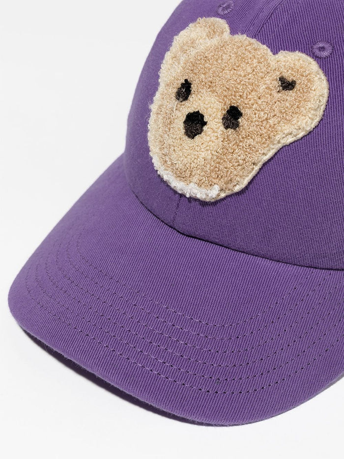 PALM ANGELS KIDS Applique canvas cap Purple - MAISONDEFASHION.COM