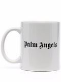 PALM ANGELS Logo Print Mug White - MAISONDEFASHION.COM