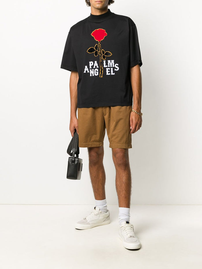 PALM ANGELS Rose Boxy T-shirt Black - Maison De Fashion