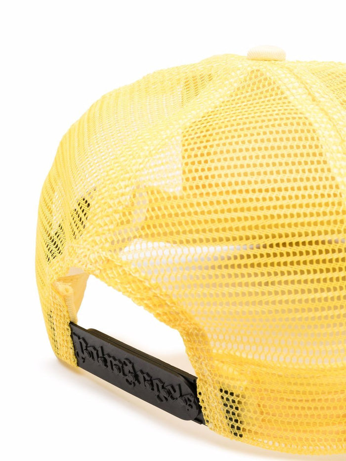 PALM ANGELS WOMEN Curved Logo Mesh Cap Yellow - MAISONDEFASHION.COM