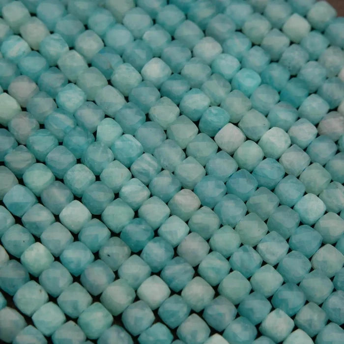 Peruvian Amazonite · Microfaceted · Cube · 4mm, Tejas Beads, Beads