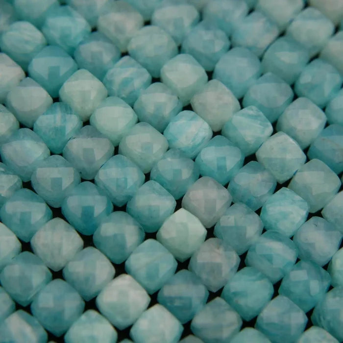 Peruvian Amazonite · Microfaceted · Cube · 4mm, Tejas Beads, Beads