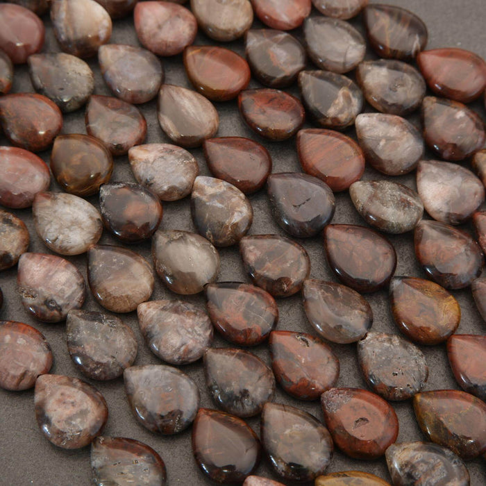 Petrified Wood · Smooth · Teardrop · 10mm, 12mm