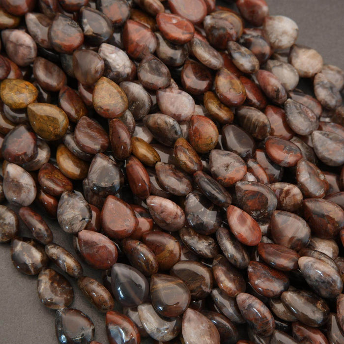 Petrified Wood · Smooth · Teardrop · 10mm, 12mm