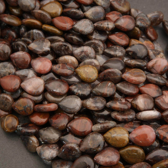 Petrified Wood · Smooth · Teardrop · 10mm, 12mm