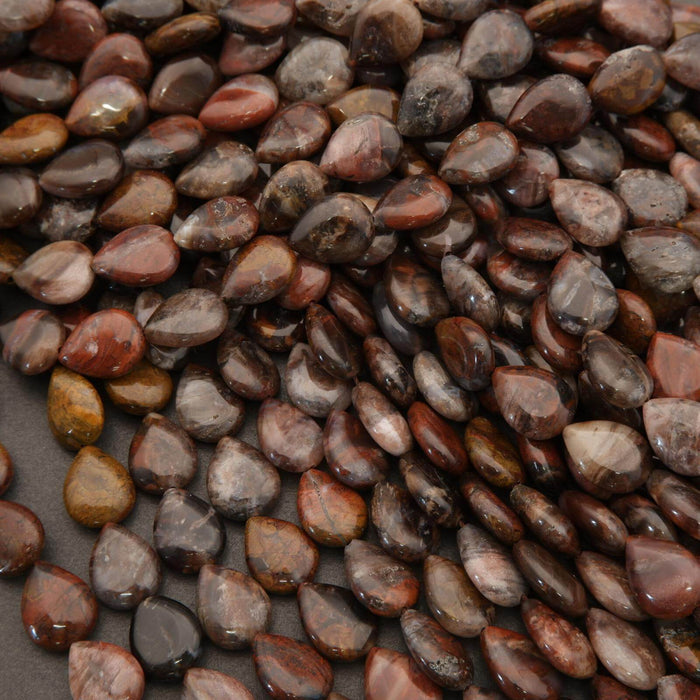 Petrified Wood · Smooth · Teardrop · 10mm, 12mm