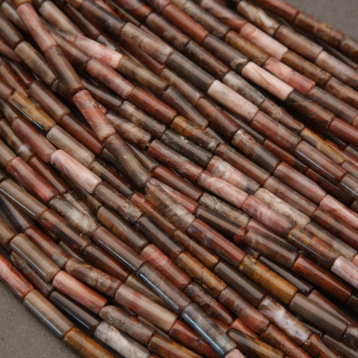 Petrified Wood · Smooth · Tube · 4mm