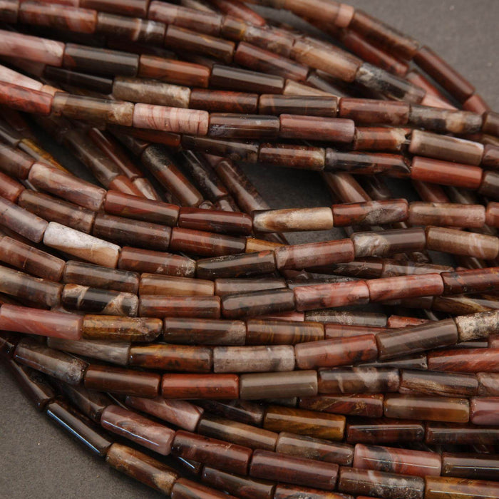 Petrified Wood · Smooth · Tube · 4mm
