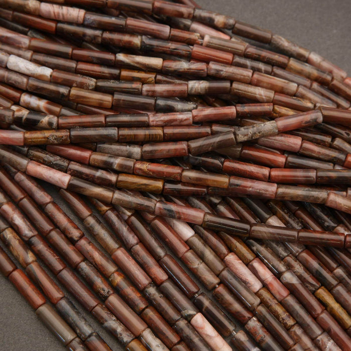 Petrified Wood · Smooth · Tube · 4mm