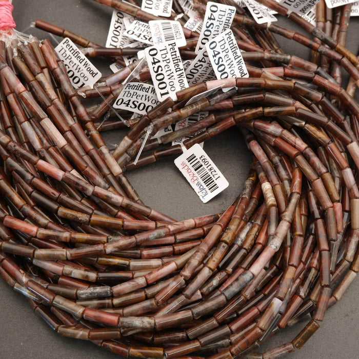 Petrified Wood · Smooth · Tube · 4mm