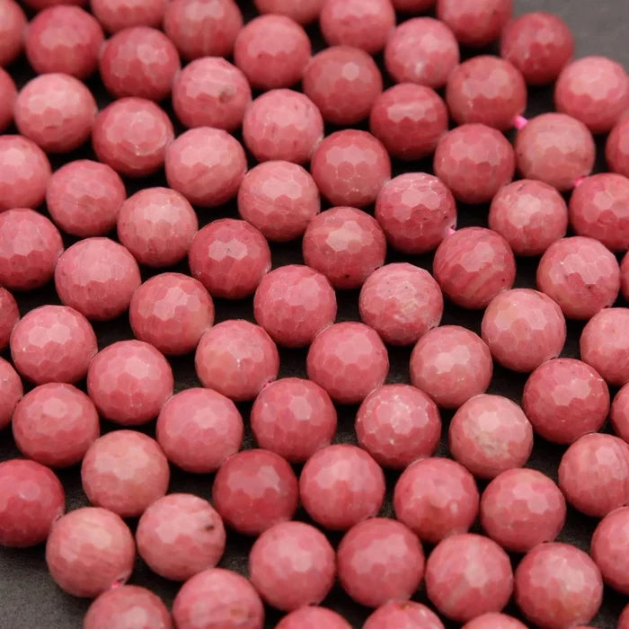 Pink Rhodonite A · Faceted · Round · 6mm, 8mm, 10mm, Tejas Beads, Beads