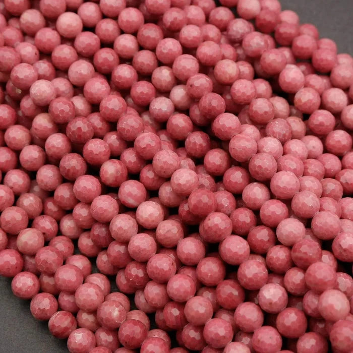 Pink Rhodonite A · Faceted · Round · 6mm, 8mm, 10mm, Tejas Beads, Beads