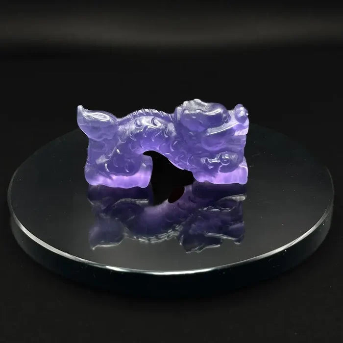Purple Fluorite Loong Dragon,  guardian, prosperity, wisdom FB3364 🐉