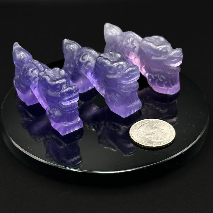 Purple Fluorite Loong Dragon,  guardian, prosperity, wisdom FB3364 🐉