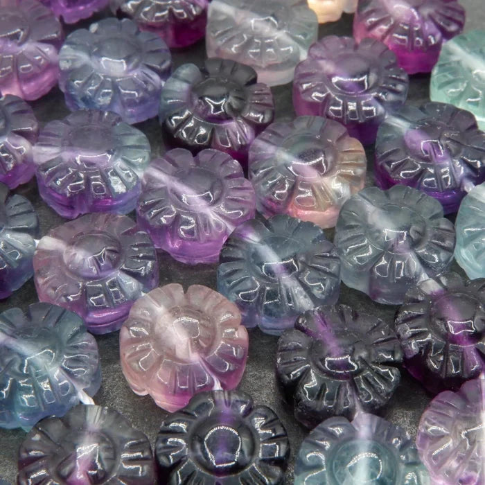 Fluorite flower shape beads.