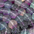 Fluorite flower shape beads.