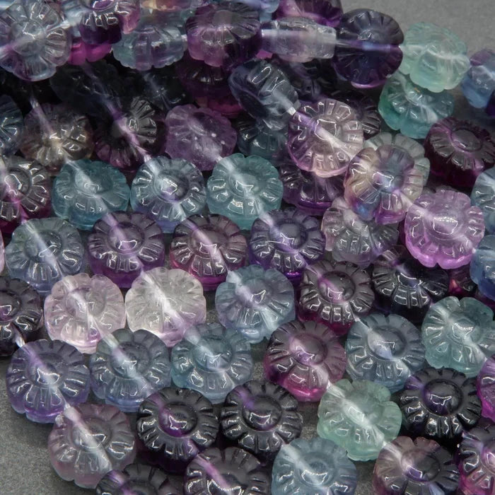 Fluorite flower shape beads.