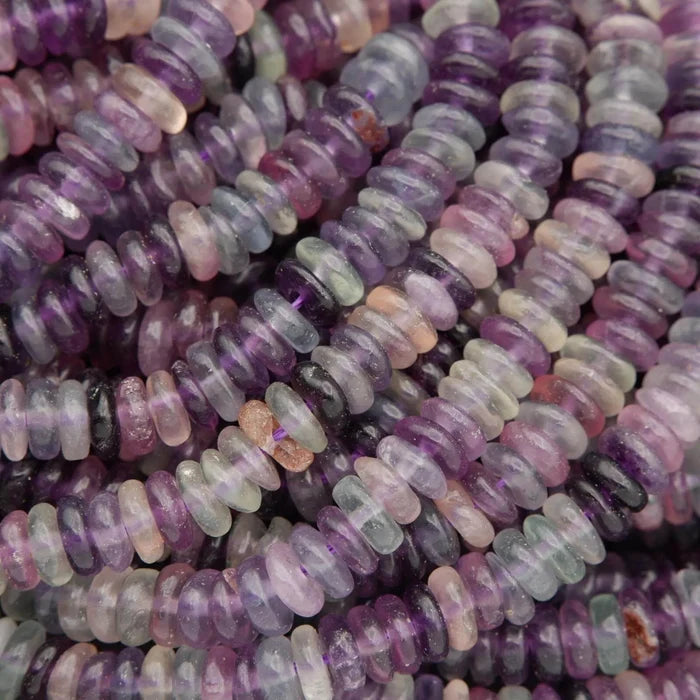 Rainbow Fluorite · Smooth · Rondelle Disk · 4mm, 6mm, Tejas Beads, Beads