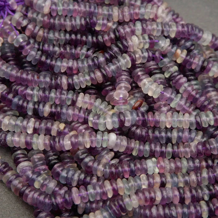 Rainbow Fluorite · Smooth · Rondelle Disk · 4mm, 6mm, Tejas Beads, Beads