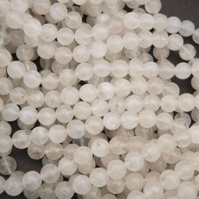 Close-up of white beads on a dark background