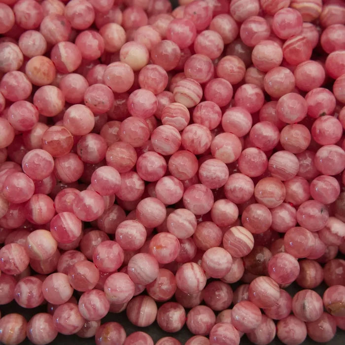Rhodochrosite A · Smooth · Round · 5mm, 6mm