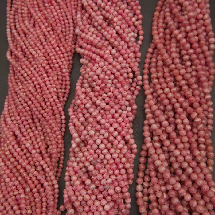 Rhodochrosite A · Smooth · Round · 5mm, 6mm