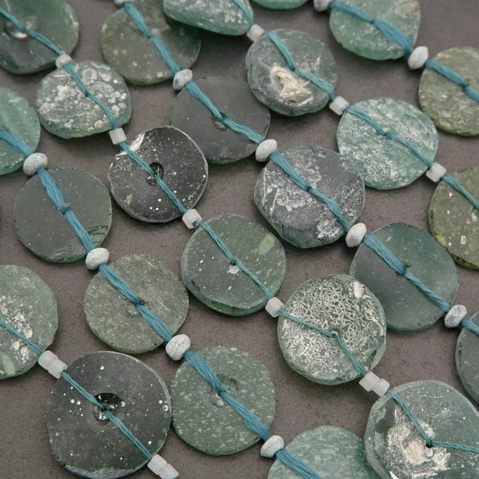 Roman Glass · Matte · Coin · Graduated, Tejas Beads, Beads