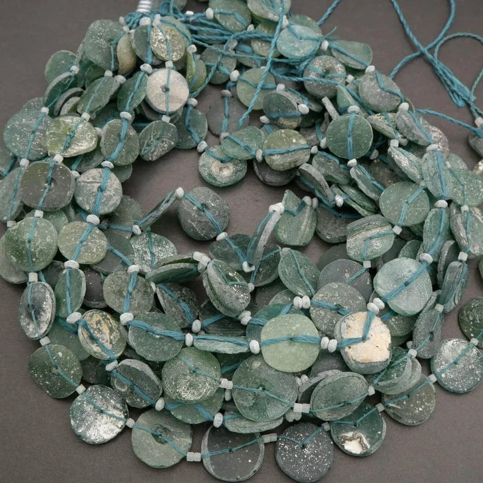Roman Glass · Matte · Coin · Graduated, Tejas Beads, Beads