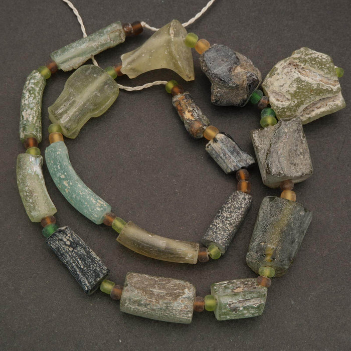 Roman Glass · Matte · Freeform · Graduated 6mm to 10mm, Tejas Beads, Beads