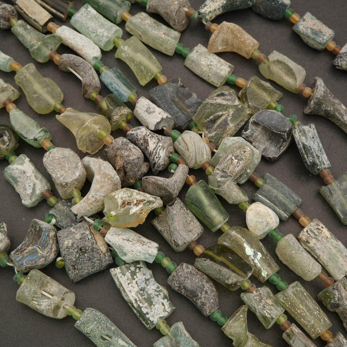 Roman Glass · Matte · Freeform · Graduated 6mm to 10mm, Tejas Beads, Beads