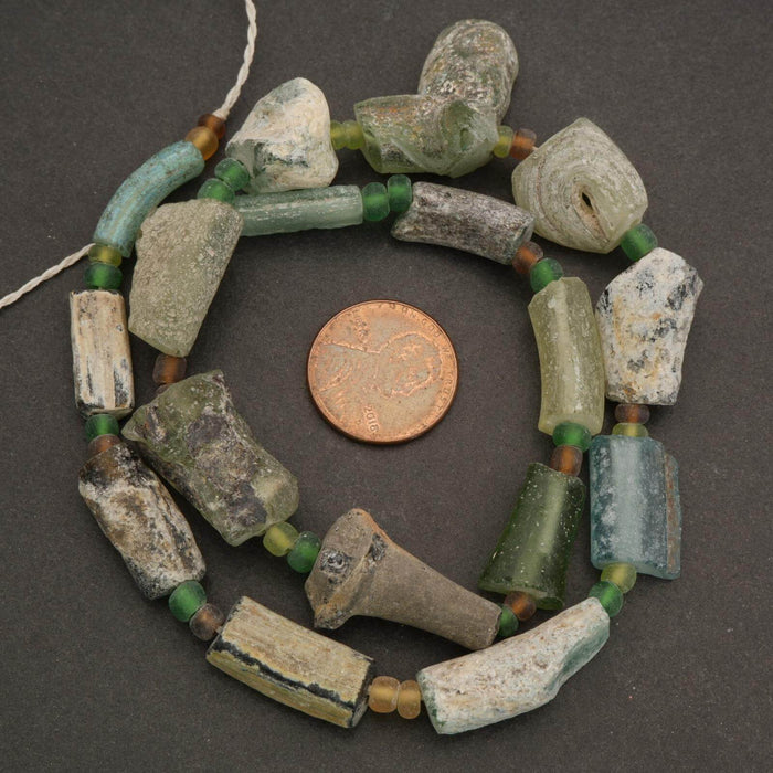 Roman Glass · Matte · Freeform · Graduated 6mm to 10mm, Tejas Beads, Beads
