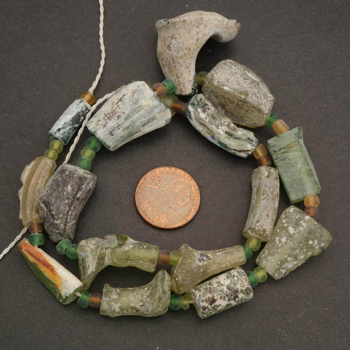 Roman Glass · Matte · Freeform · Graduated 6mm to 10mm, Tejas Beads, Beads